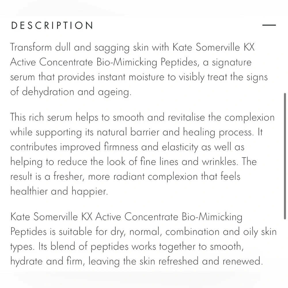 🌿 KATE SOMERVILLE® Kx Active Concentrates Bio-Mimicking Peptides Serum